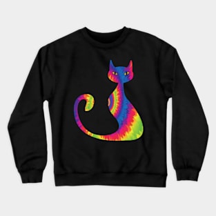 Cat calm tie dye pattern Crewneck Sweatshirt